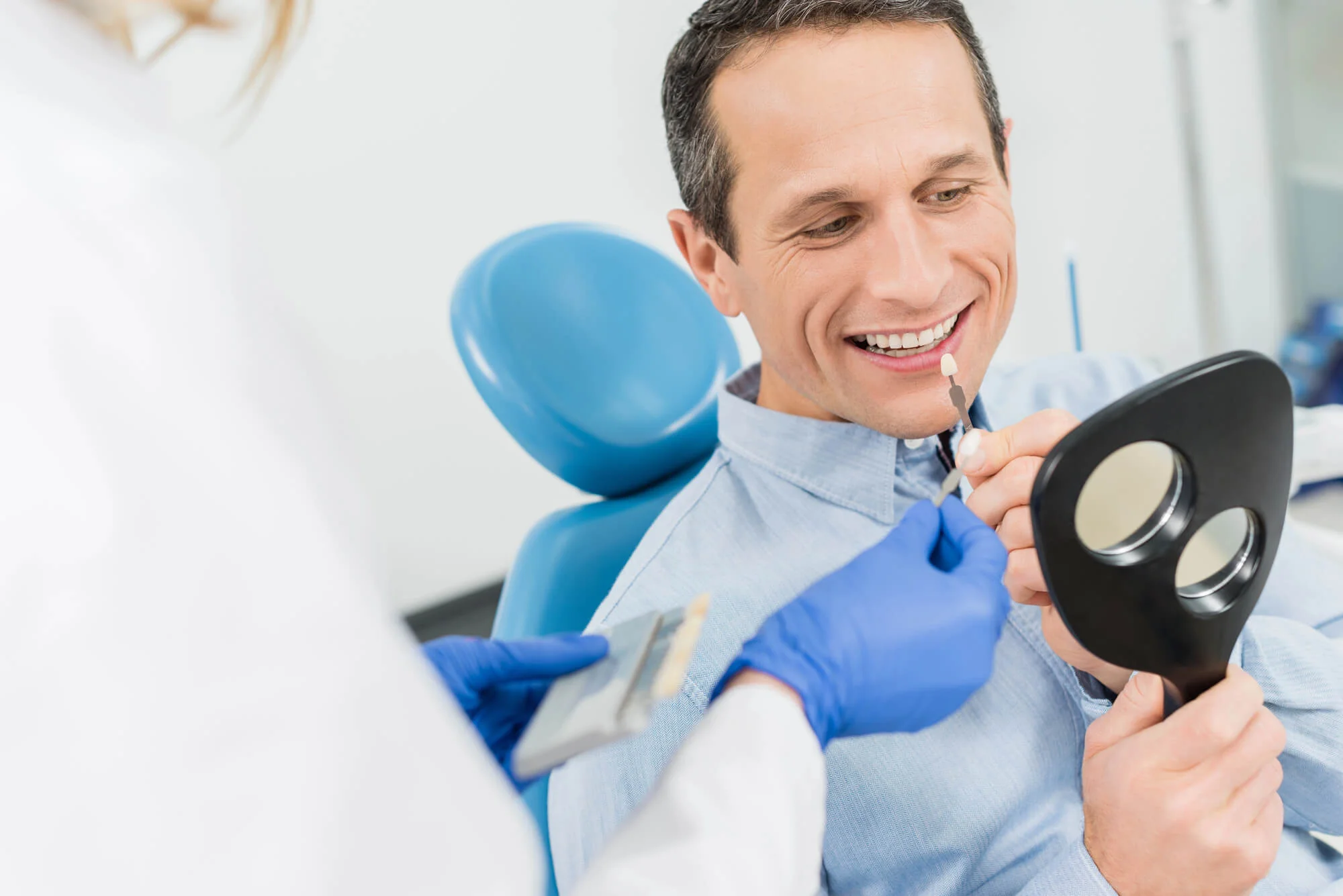 dentist-in-Upper-East-Side-discussing-tooth-shade-options